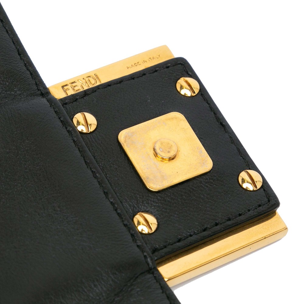 Pre-Loved Fendi Mini Zucca Embossed Leather Baguette Satchel - Picture 9 of 10